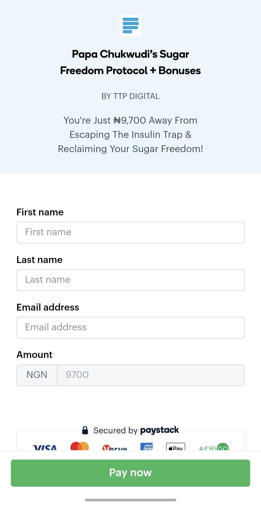Step 1: Fill Name and Email